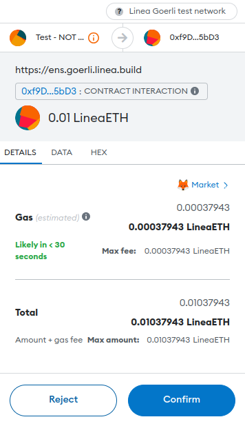 Validate transaction in MetaMask